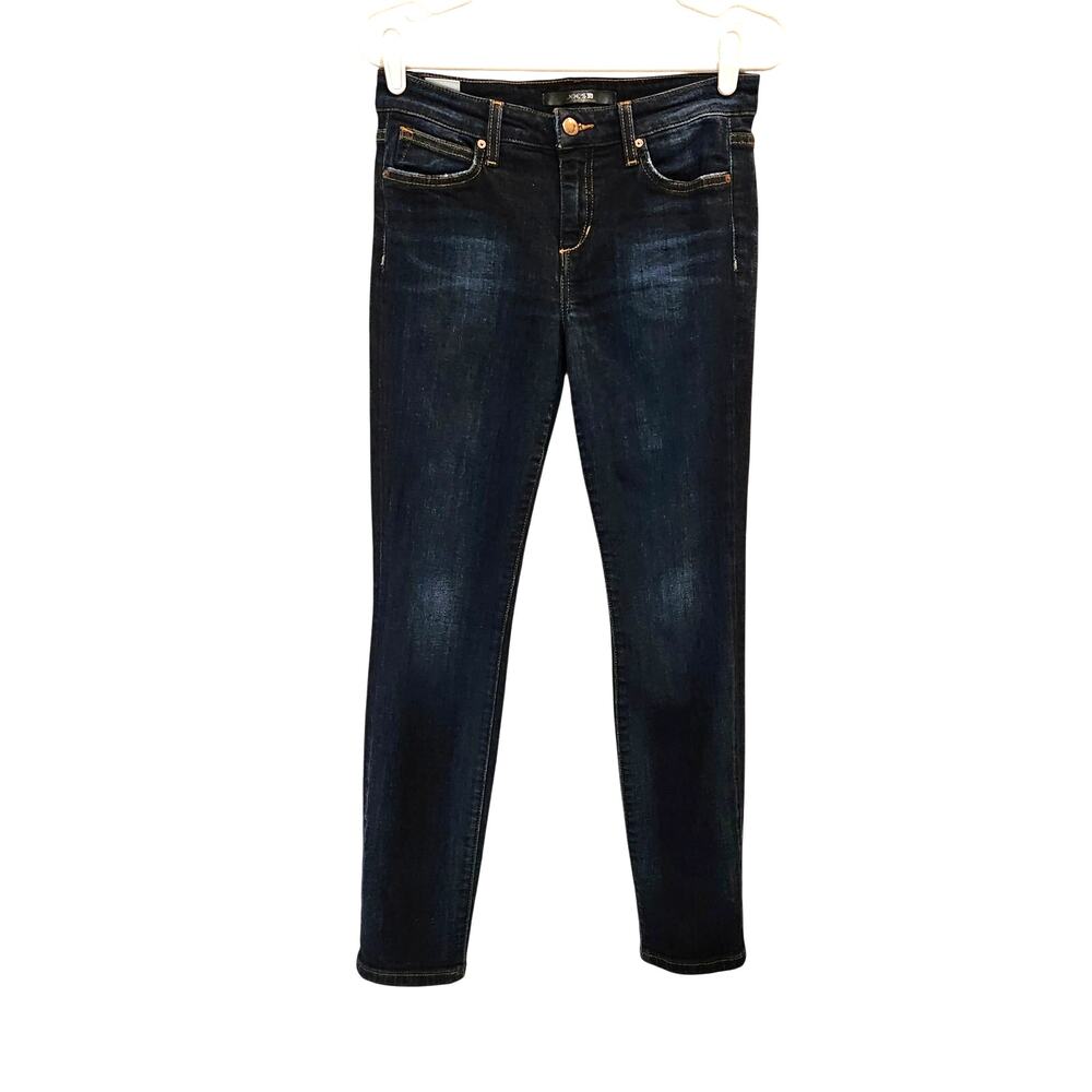 Joe's Jeans Blue Dark Wash Denim Stretch Mid Rise Skinny Ankle Jeans Size 27